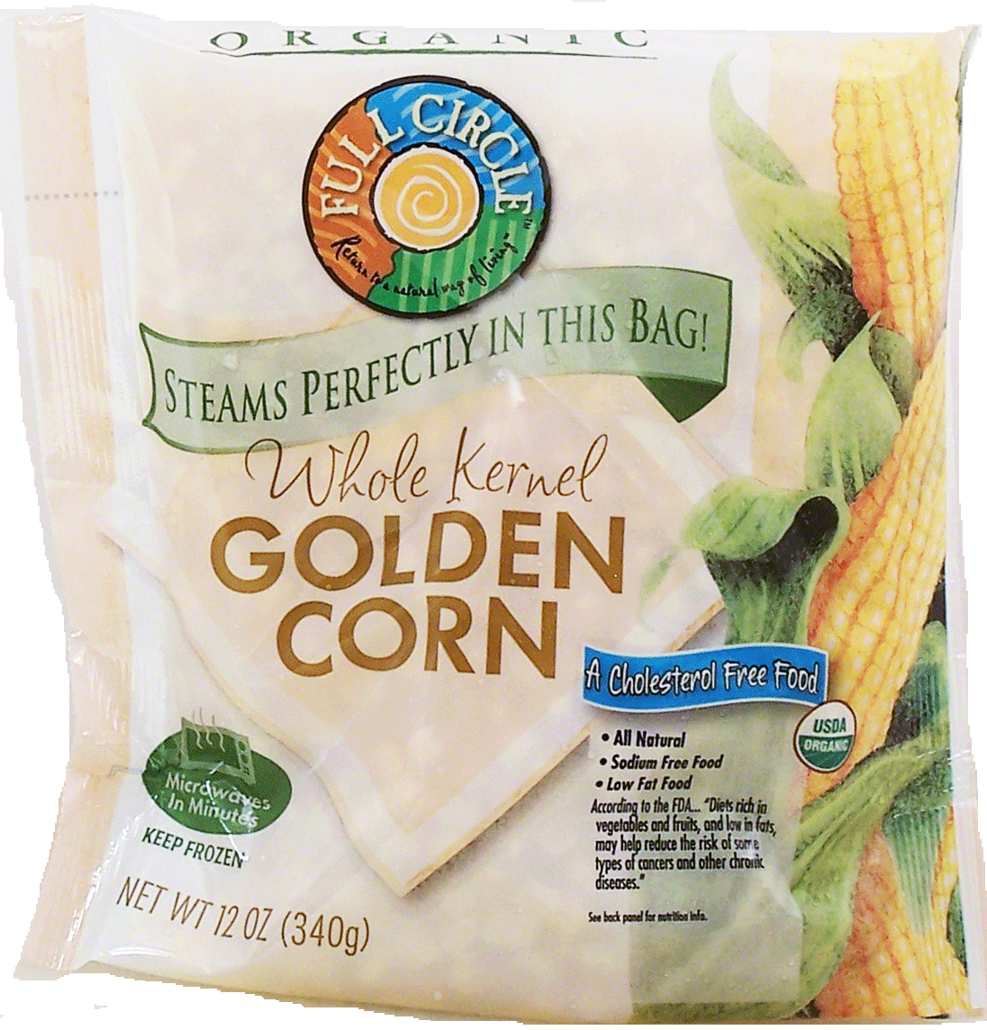 Full Circle Organic whole kernel golden corn, steams in bag Full-Size Picture